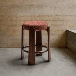 Polubarska stolica Granit Brown Chenille/Walnut