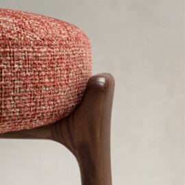Polubarska stolica Granit Brown Chenille/Walnut