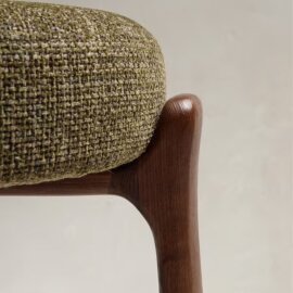 Polubarska stolica Granit Green Chenille/Walnut