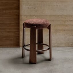 Polubarska stolica Granit Brown Chenille/Walnut