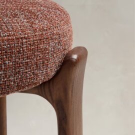 Polubarska stolica Granit Brown Chenille/Walnut
