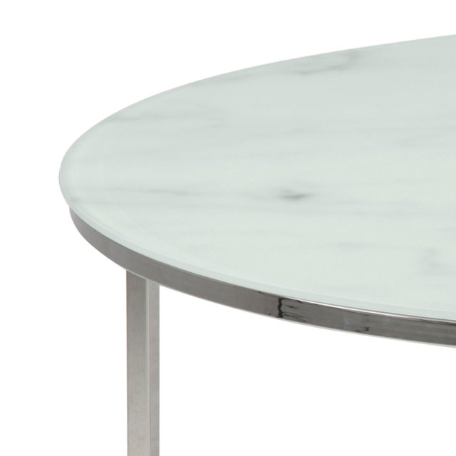 Stolić za kavu Alisma Round Glass White/Metal