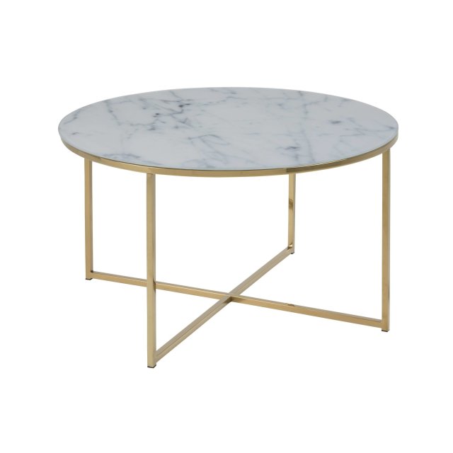 Stolić za kavu Alisma Round Glass White/Gold