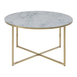 Stolić za kavu Alisma Round Glass White/Gold