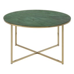Stolić za kavu Alisma Round Glass Green/Gold