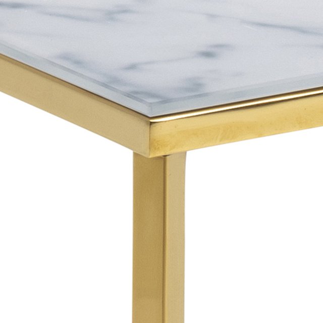 Stolić za kavu Alisma Rectangle Glass White/Gold