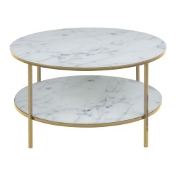 Stolić za kavu Alisma Round Shelf White/Gold
