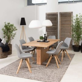 Stolica Dima Light Grey/Natural - set od 4 kom.