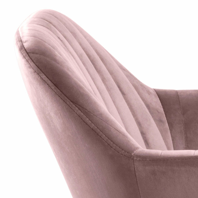 Stolica s rukonaslonom Emilia Velvet Rose/Natural