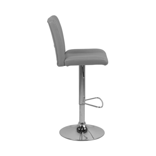 Barski stol Sylvia Grey Leather/Chrome