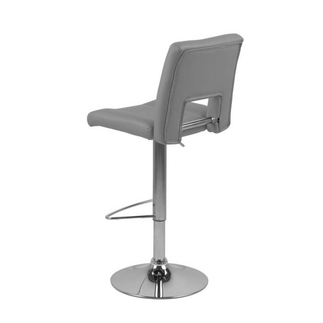 Barski stol Sylvia Grey Leather/Chrome