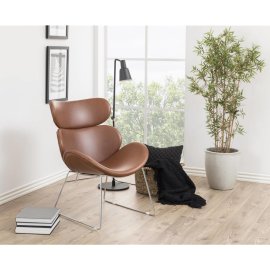 Fotelj Cazar Brown Leather/Chrome
