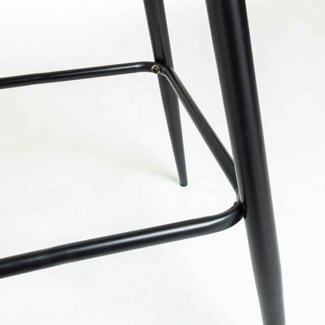 Barski stol Nilson Velvet Grey/Black
