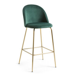 Barski stol Ivonne Velvet Green/Gold