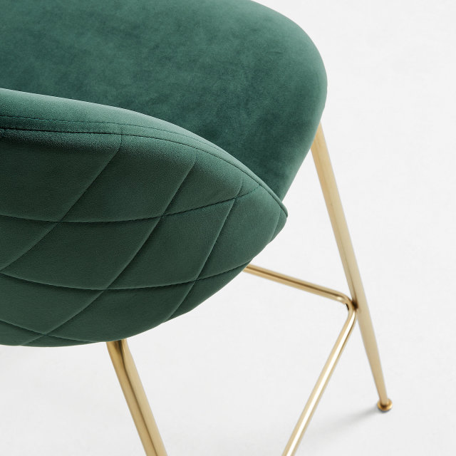 Barska stolica Ivonne Velvet Green/Gold