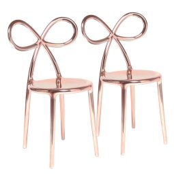 Stolica Ribbon Metal Pink Gold - set od 2 kom.