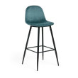 Barski stol Nilson Velvet Turquoise/Black