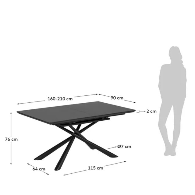 Raztegljiva miza Theone 160 (210) x 90 cm