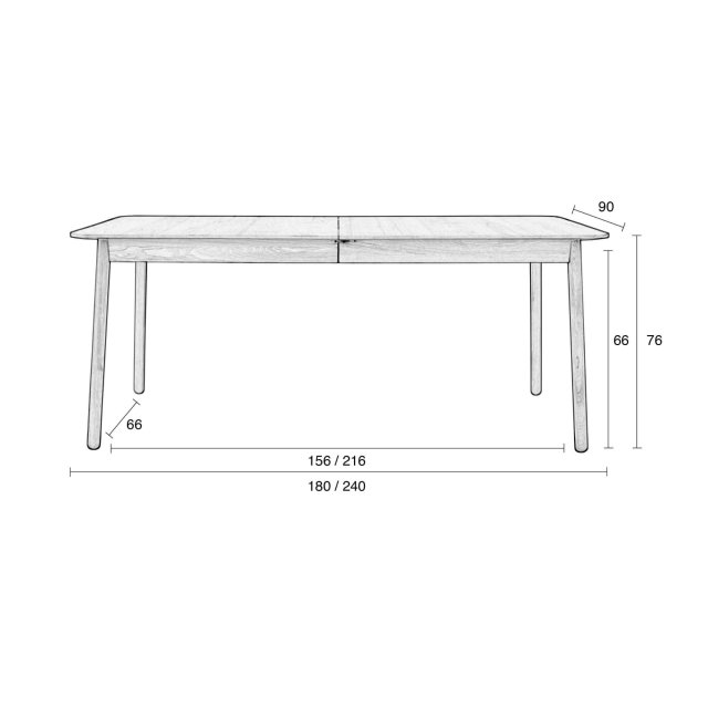 Produljivi stol Glimps 180/240x90 cm Natural