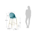 Barski stol Ivonne Velvet Turquoise