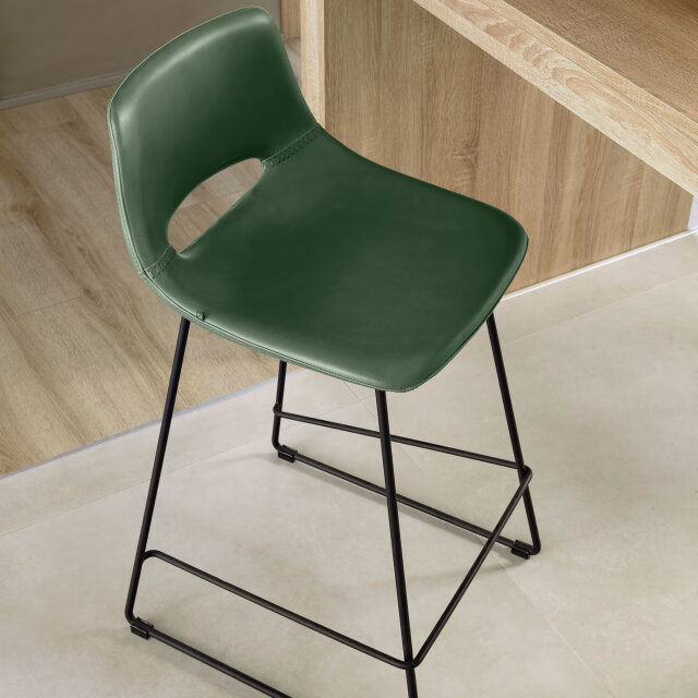 Barski stol  Zahara Green Leather