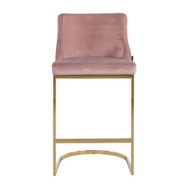 Barska stolica Bolton Pink Velvet/Gold FR