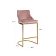 Barska stolica Bolton Pink Velvet/Gold FR