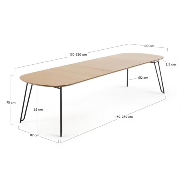 Produljivi stol Novac 170(320)x100 cm