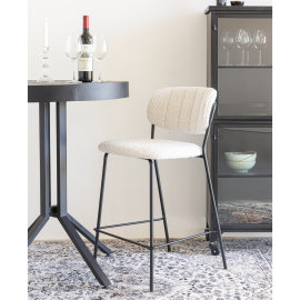 Barski stol Jolien Black/Bouchle 65cm