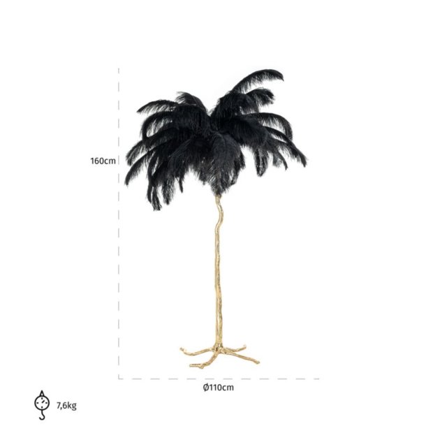 Podna lampa Burlesque Black