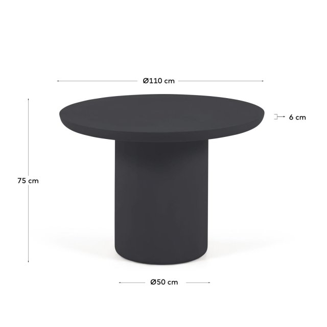 Miza Taimi Round Black Ø 110 cm