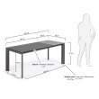 Produljivi stol Axis Dark Grey 140(200)x90 cm