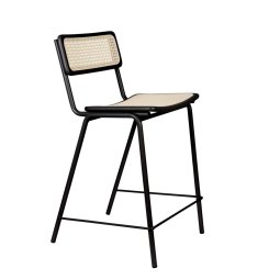 Barski stol Jort Black/Natural, 66.5 cm