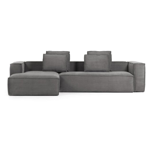 Sofa Blok Left Grey Corduroy
