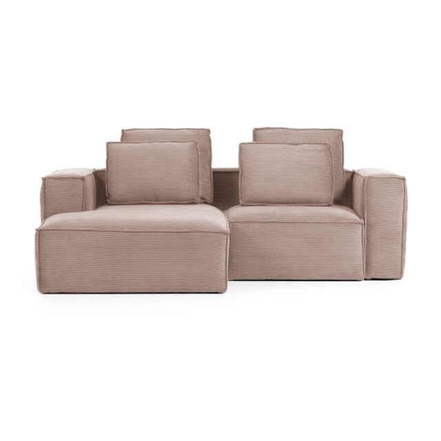 Sofa Blok Left Pink Corduroy