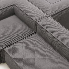 Kutna Sofa Blok Grey Corduroy