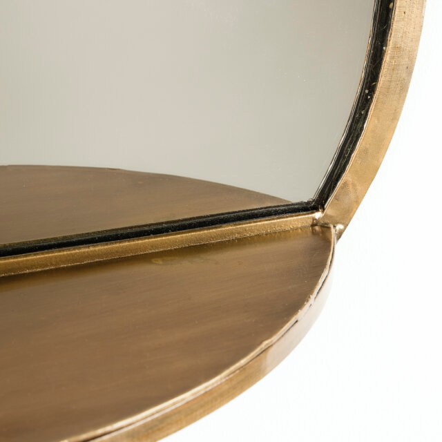 Ogledalo s policom Feyza Round Brass