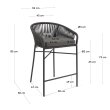 Barski stol Yanet Black 65cm