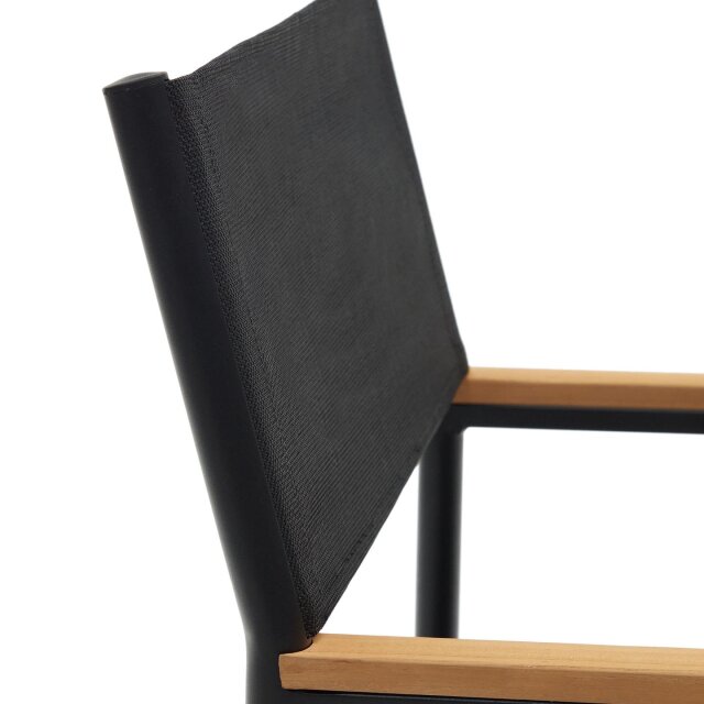 Zložljiv stol z nasloni za roke Llado Black
