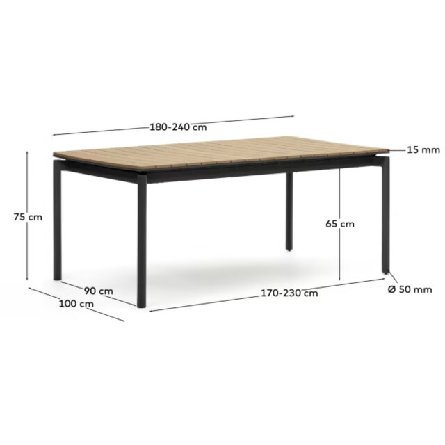Produljivi stol Canyelles White 180(240)x100 cm
