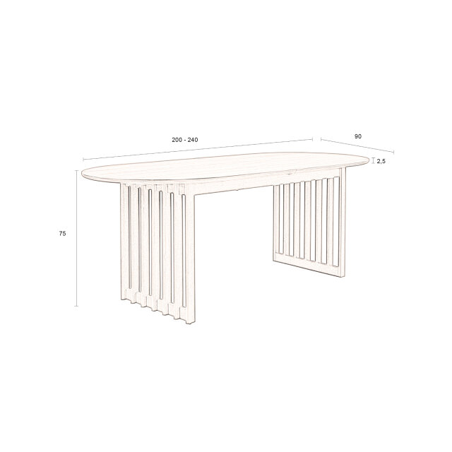 Produljivi stol Barlet Walnut 200/240x90 cm