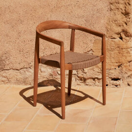 Stol z naslonom za roke Ydalia Natural/Beige