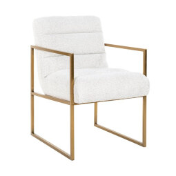 Stol Lizzy White Bouclé / Brushed Gold