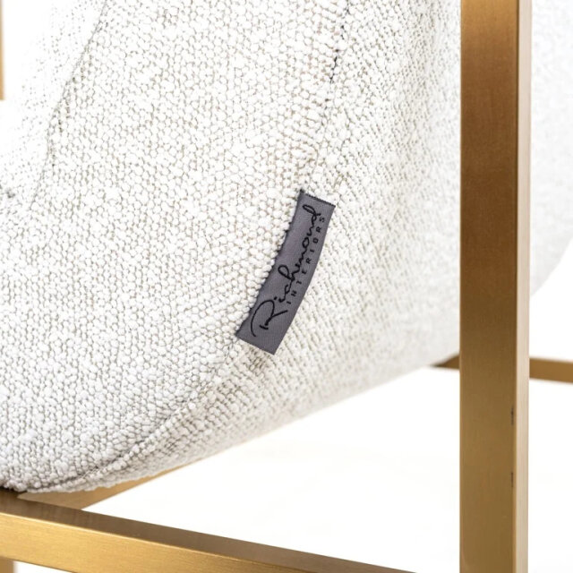 Stolica Lizzy White Bouclé / Brushed Gold