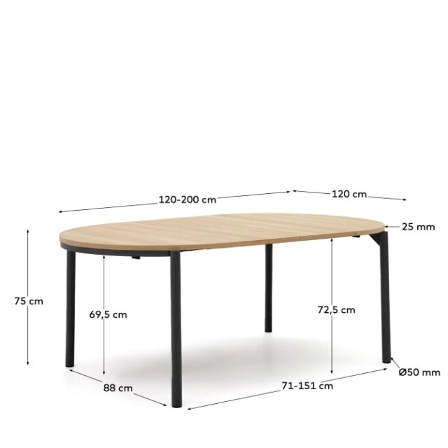 Produljivi stol Montuiri Oak Veneer