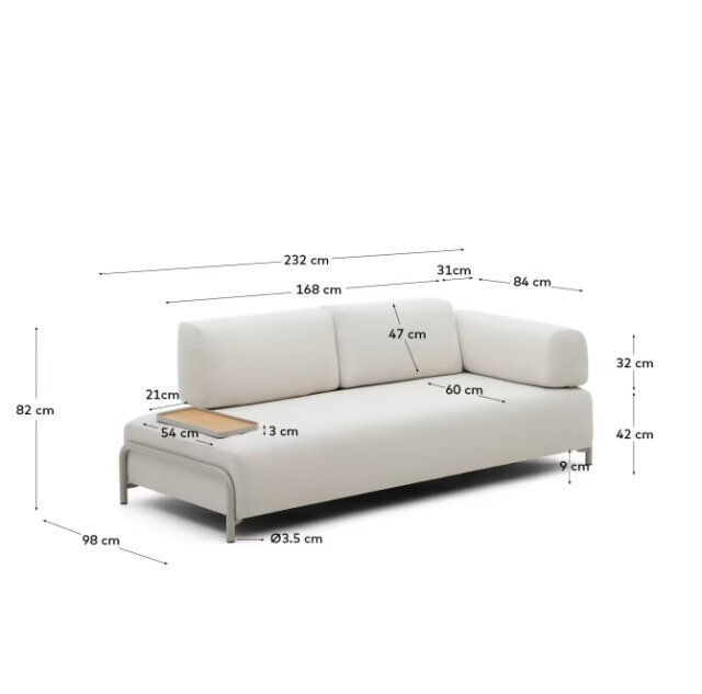 Sofa Compo Small Tray Chenille Beige